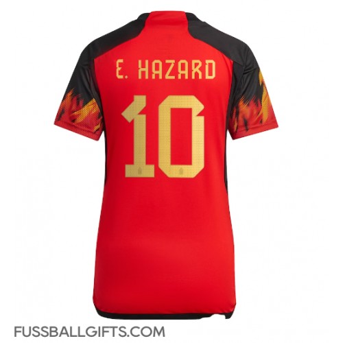 Belgien Eden Hazard #10 Fußballbekleidung Heimtrikot Damen WM 2022 Kurzarm
